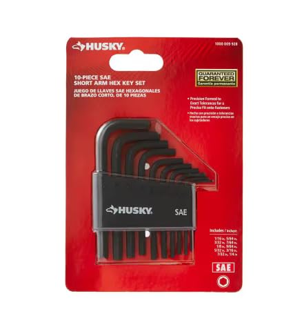 Husky HSAHKM10PCN-06 SAE Short Arm Hex Key Set (10-Piece)