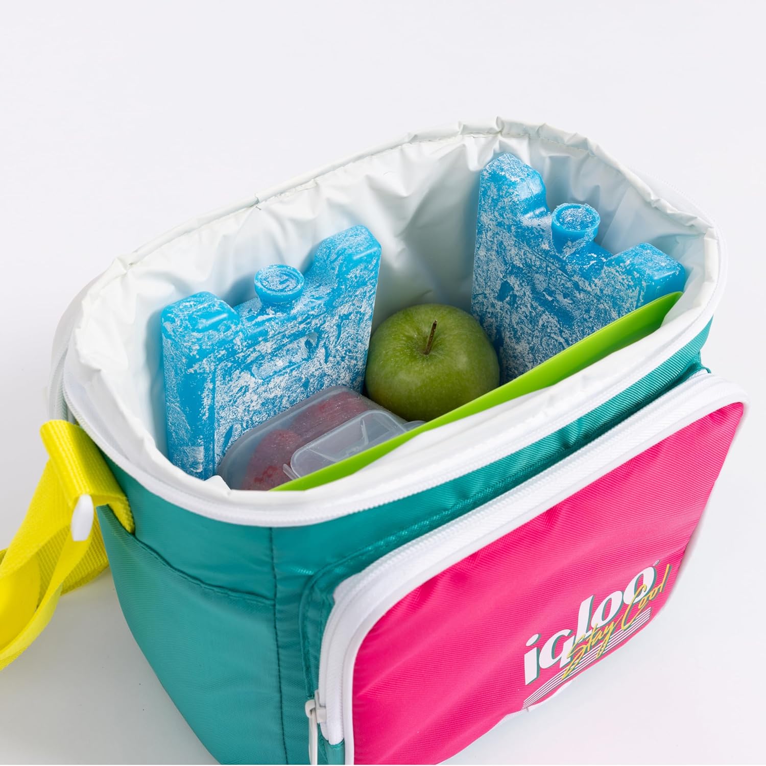 Igloo 000654790 Retro 90s Lunch Coolers, Insulated Lunch Bag, Square Lunch Box Cooler with Front Pocket & Adjustable Strap Neon - Image 10