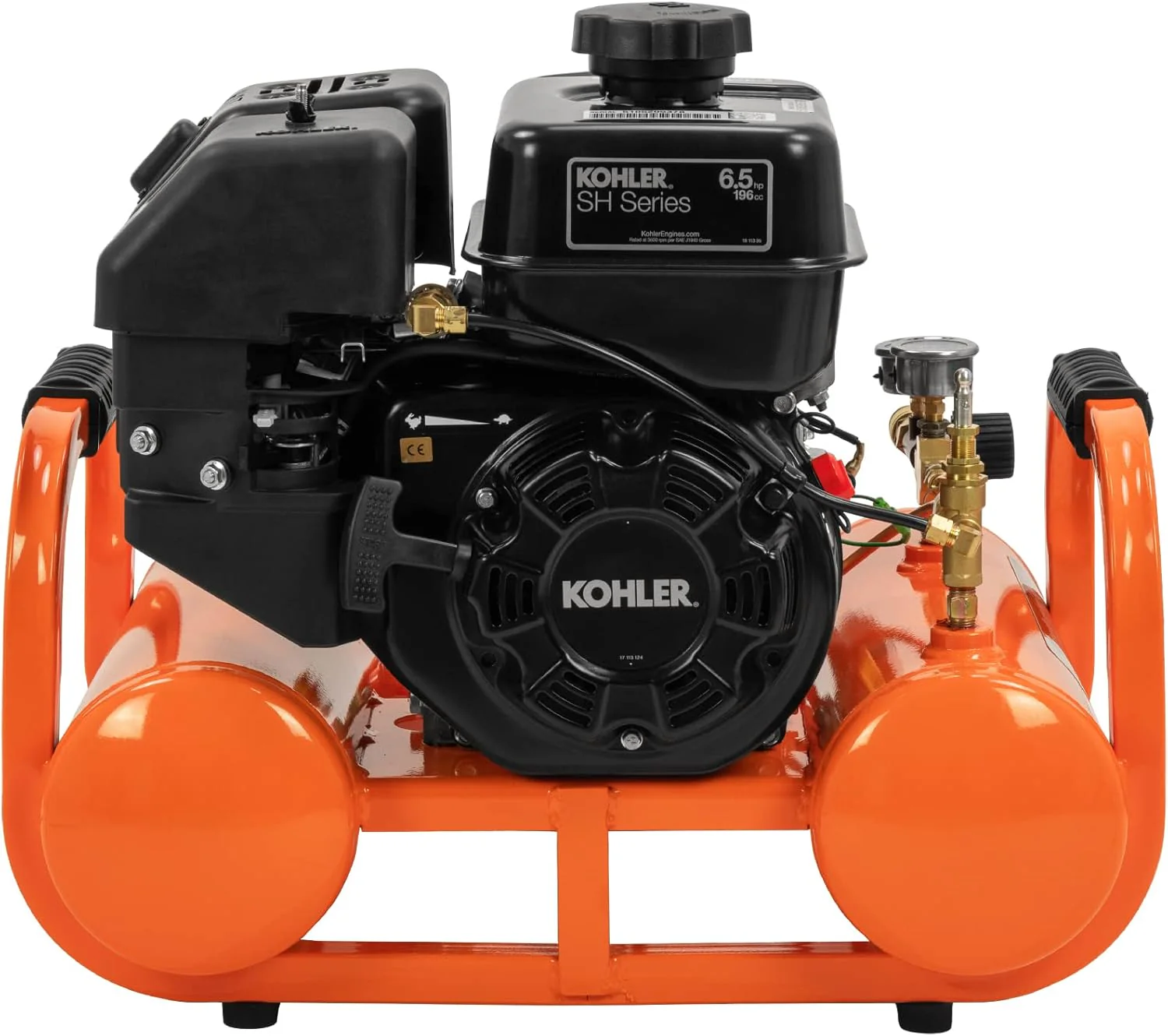 Contractor 4 Gallon Gas Air Compressor, 196cc Kohler SH270 Engine, Direct Drive Pump, 55 dB Quiet Operation, Portable Gas Air Compressor, Durable and Efficient Design - Image 3