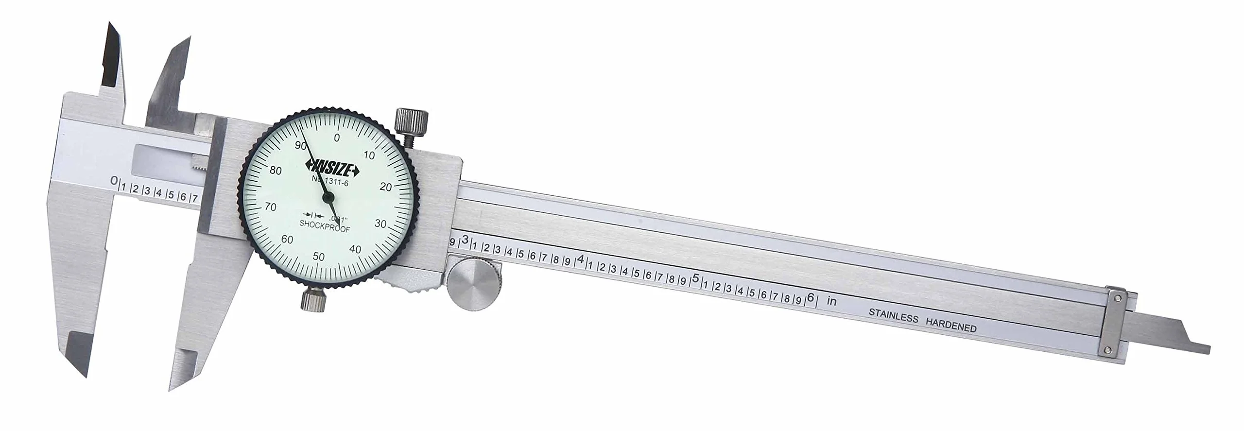 INSIZE 1311-6CAL Dial Caliper with ISO17025 Calibration Certificate, 0-6"