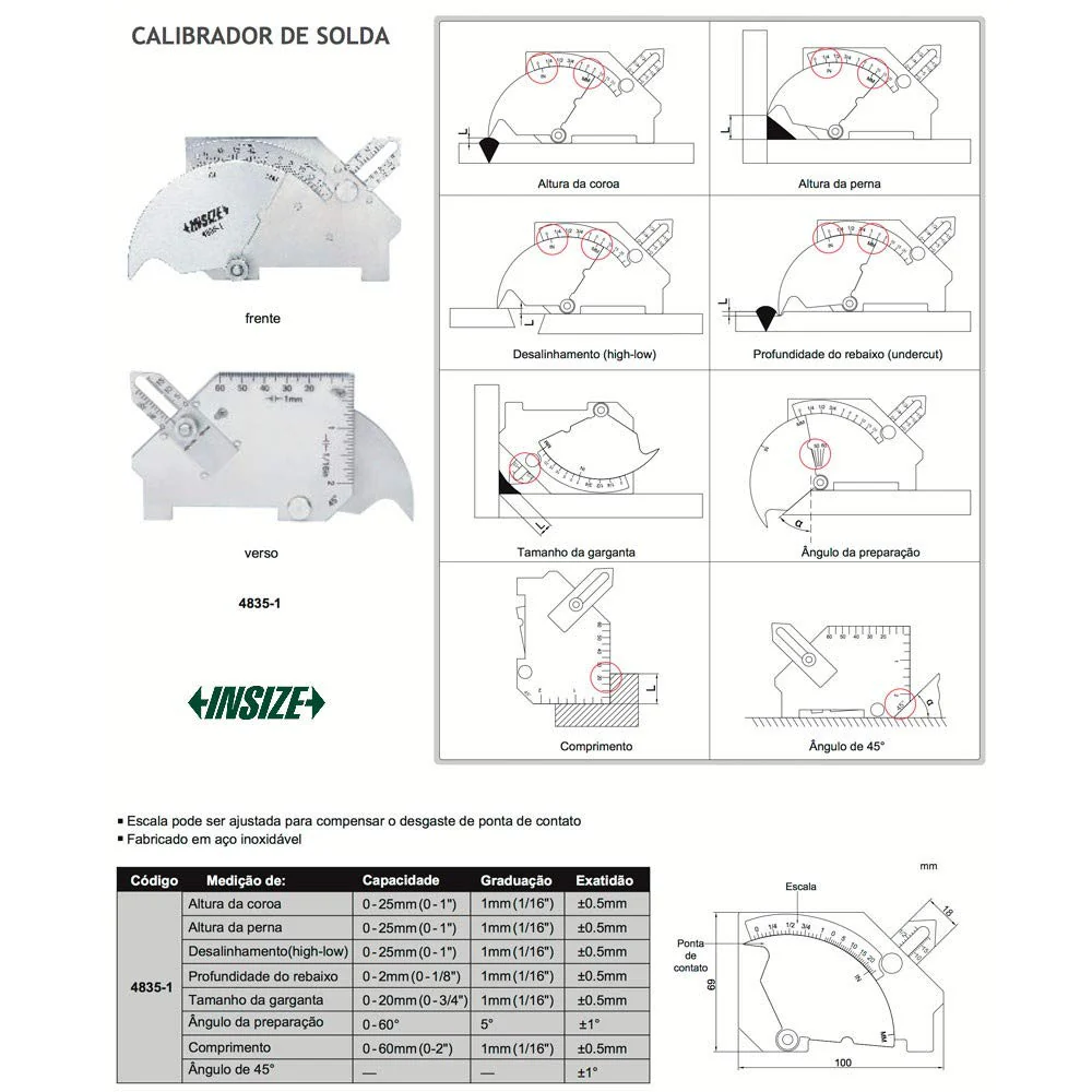 INSIZE 4835-1 Welding Gage - Image 3