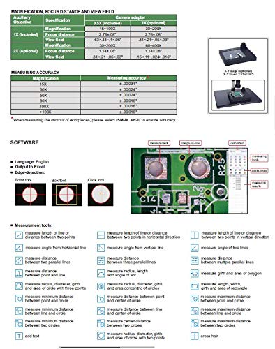 INSIZE ISM-DL301-U Digital Measuring Microscope, Black - Image 3