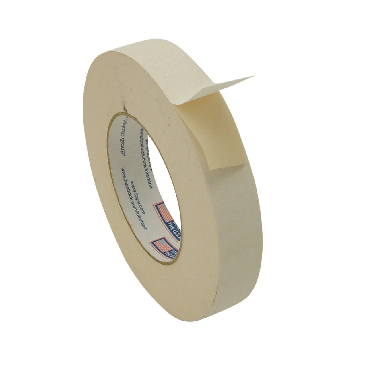 Intertape 591 Double Sided Flat Back Paper Tape: 1" x 36 yd, Beige
