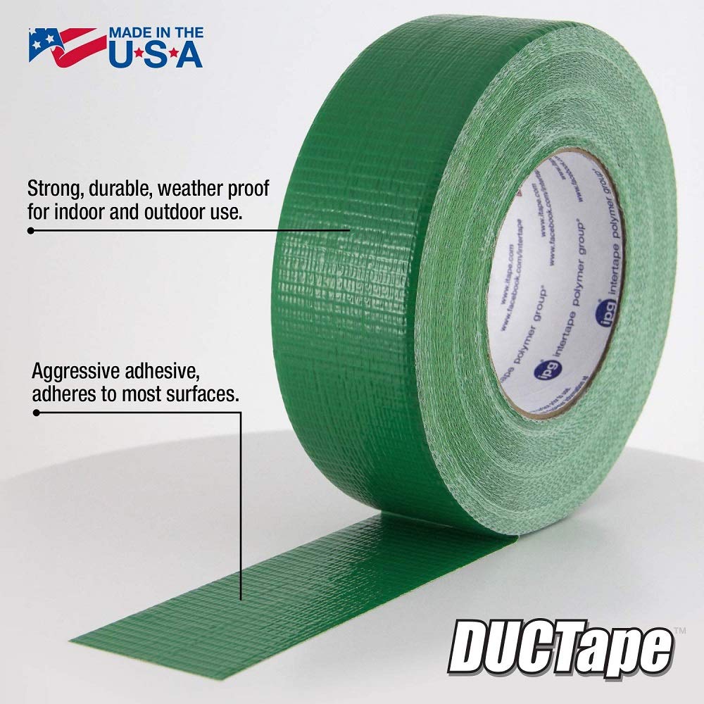 IPG (6720GRN) JobSite DUCTape, Colored Duct Tape, 1.88" x 20 yd, Green (Single Roll) - Image 3