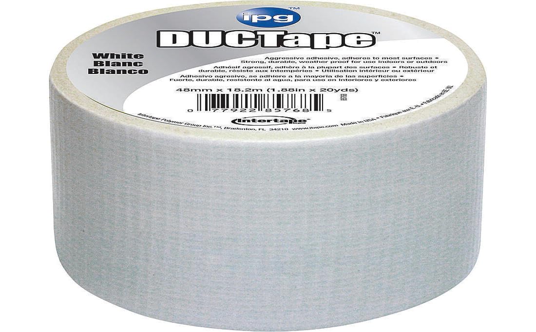 IPG 6720WHT JobSite DUCTape, Colored Duct Tape, 1.88" x 20 yd, White (Single Roll) - Image 2