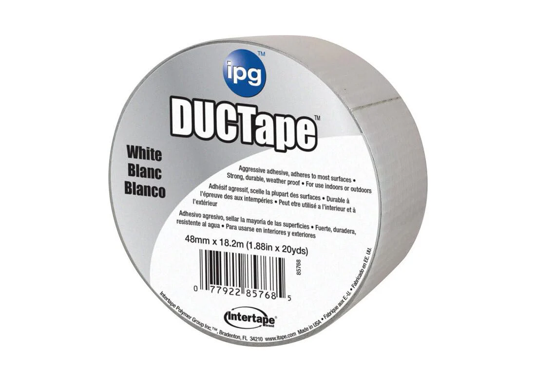 IPG 6720WHT JobSite DUCTape, Colored Duct Tape, 1.88" x 20 yd, White (Single Roll) - Image 3