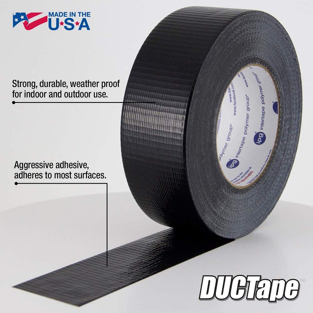 IPG (6720BLK) JobSite DUCTape, Colored Duct Tape, 1.88" x 20 yd, Black (Single Roll) - Image 3