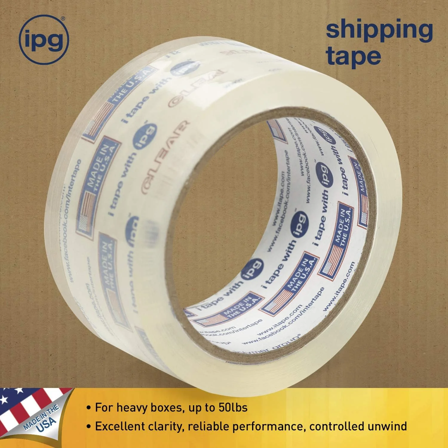 IPG (91378) Clear Shipping Tape, 1.88' x 54.6 yd (Single Roll) - Image 3