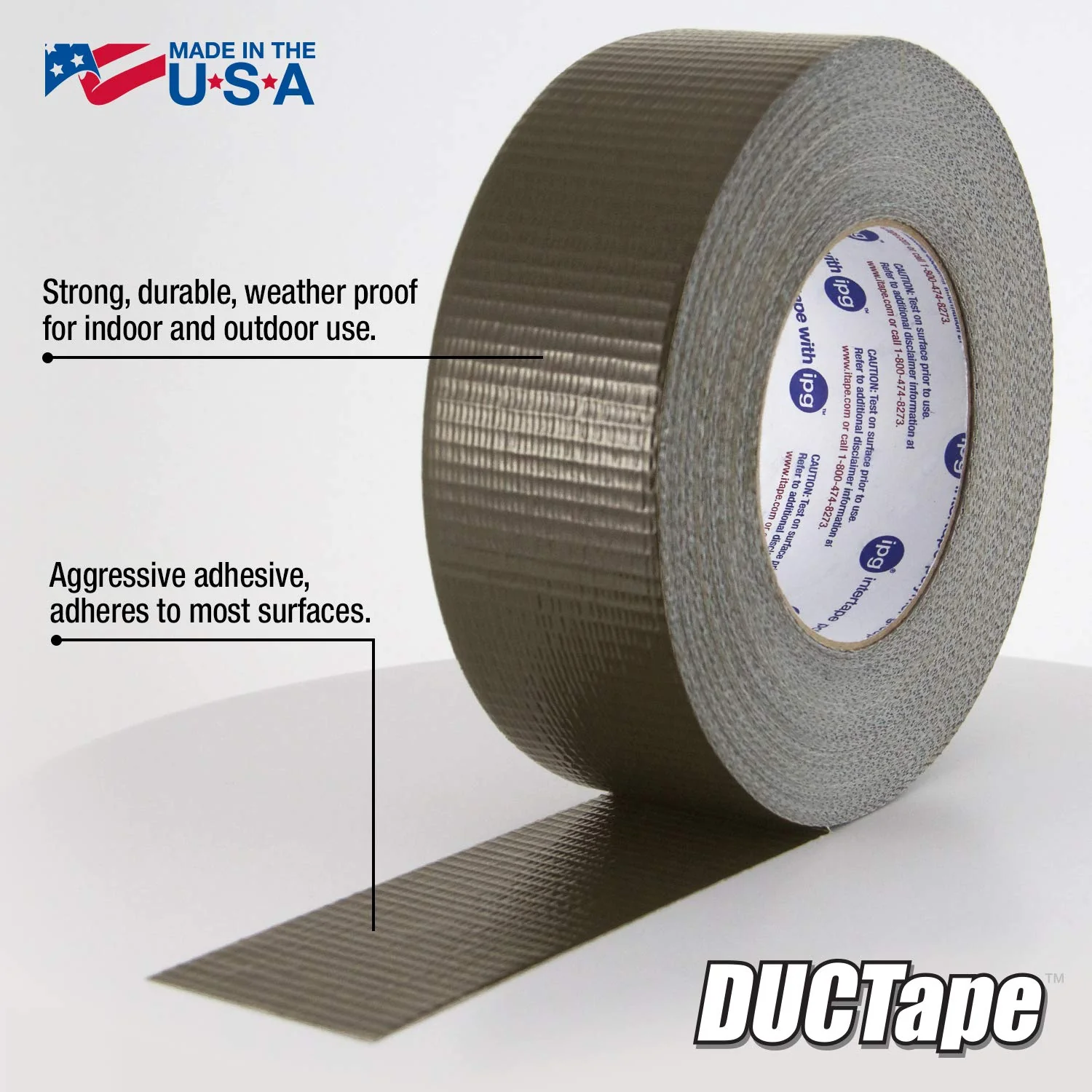 IPG (20C-0D2) JobSite DUCTape, Colored Duct Tape, 1.88" x 60 yd, Olive Drab (Single Roll) - Image 3