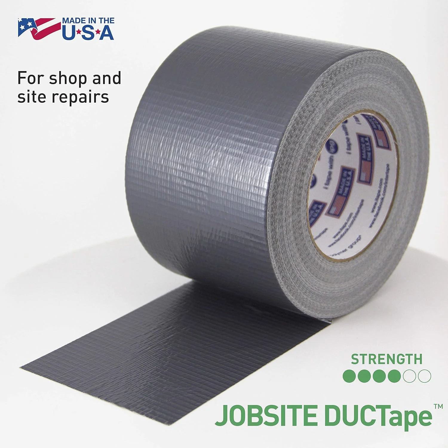 IPG (4398) JobSite DUCTape, Contractor Grade Duct Tape, 3.77" x 60 yd, Silver (Single Roll) - Image 3