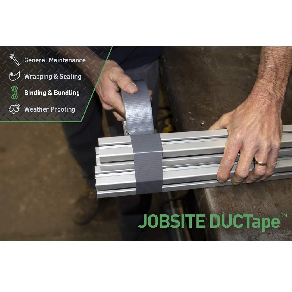 IPG (4398) JobSite DUCTape, Contractor Grade Duct Tape, 3.77" x 60 yd, Silver (Single Roll) - Image 4