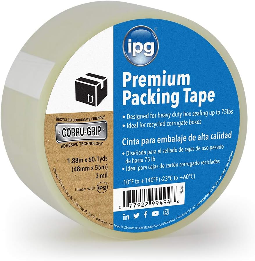 IPG Premium Packing Tape, 1.88" x 60 yd, Clear (Single Roll) - Image 2