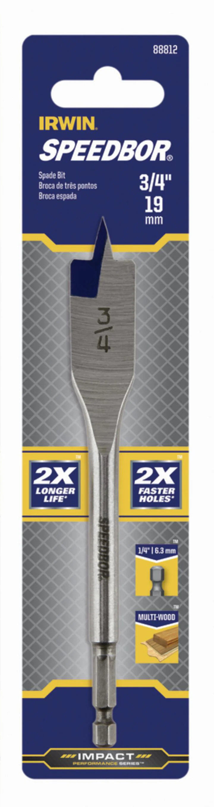 IRWIN 88812 3/4 In. x 6 In. Flat Drill Bit - Image 3