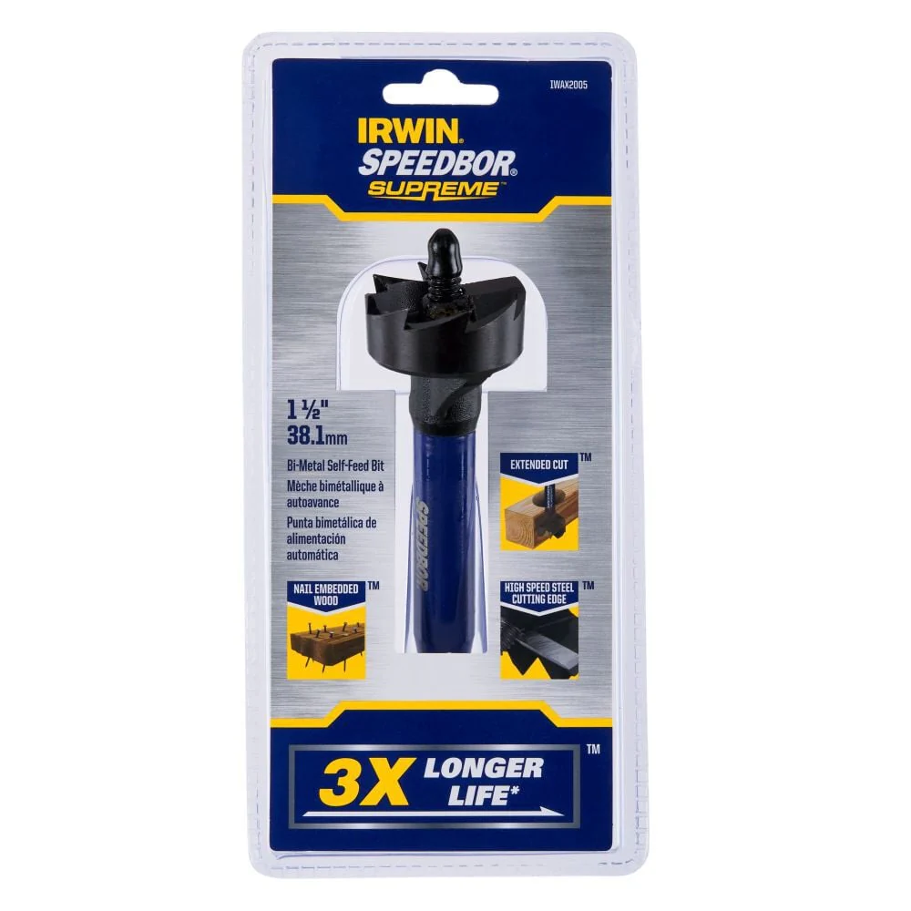 IRWIN IWAX2006 Speedbor Supreme 1-3/4-in X 6-in Woodboring Self-Feed Drill Bit - Image 3