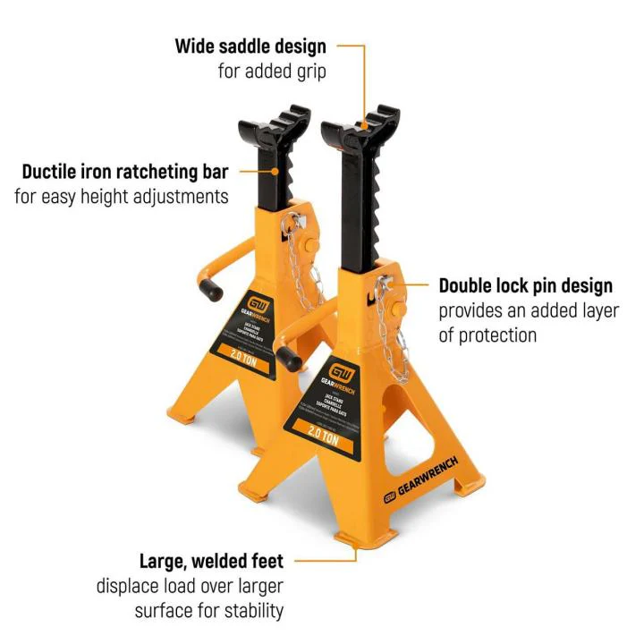 GEARWRENCH 6 Ton Ratcheting Jack Stand (Set of 2) - Image 9