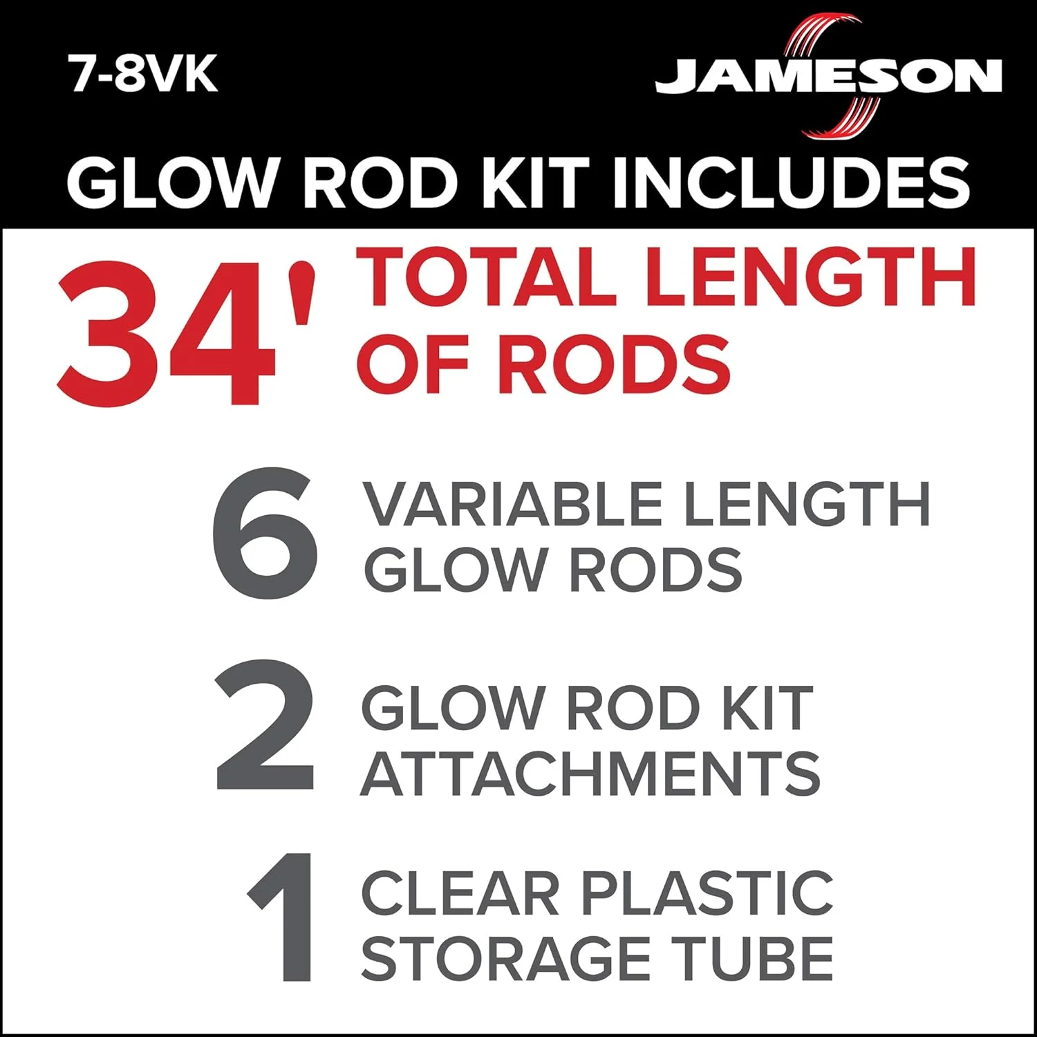 Jameson 7-8VK Fiberglass Glow Rod Kit, 34' - Image 4