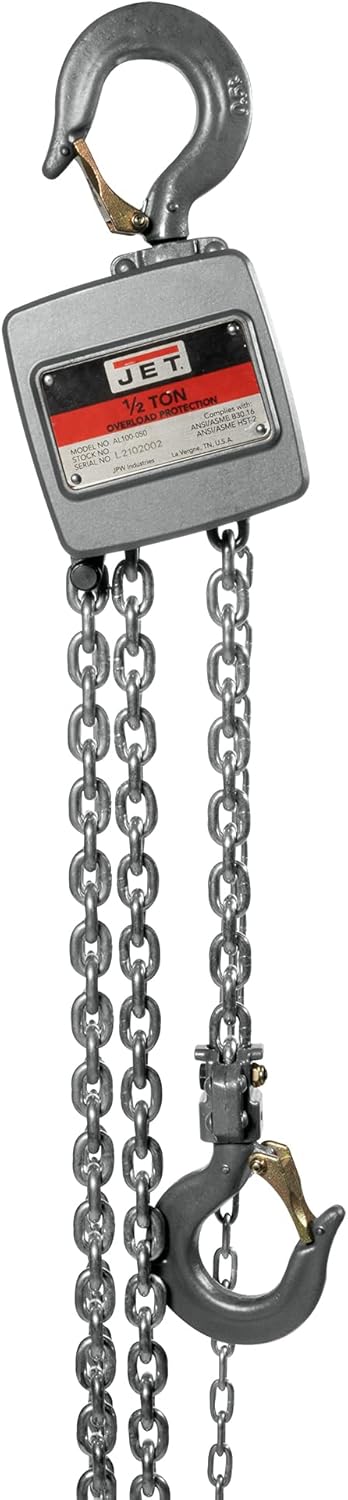 JET 1/2-Ton Aluminum Hand Chain Hoist, 15' Lift (AL100-050-15) - Image 2