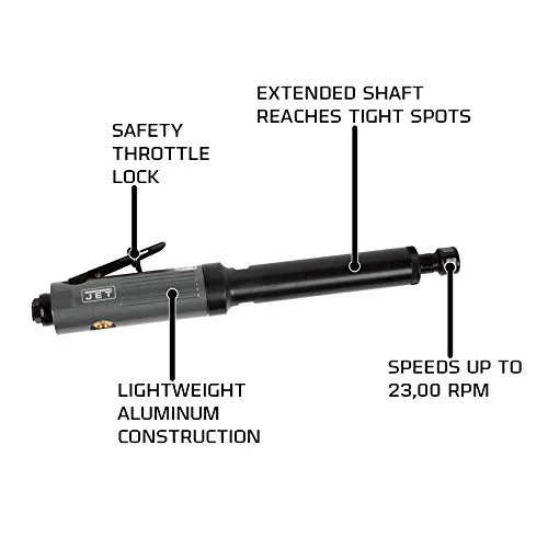 JET 1/4-Inch Pneumatic Extended Die Grinder, 23000 RPM (Model JAT-402) - Image 2