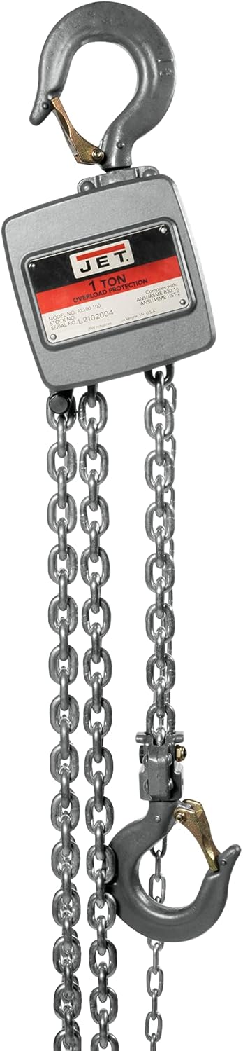 JET 1-Ton Aluminum Hand Chain Hoist, 20' Lift (AL100-100-20) - Image 2