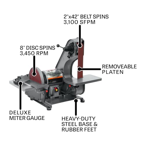 JET 2" x 42" Belt and 8" Disc Sander, 3/4 HP, 1Ph 115V (Model J-41002) - Image 3