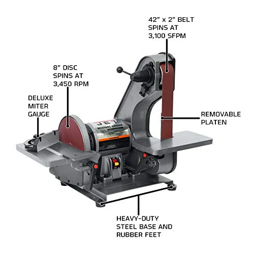 JET 2" x 42" Belt and 8" Disc Sander, 1Ph 115V - Image 4
