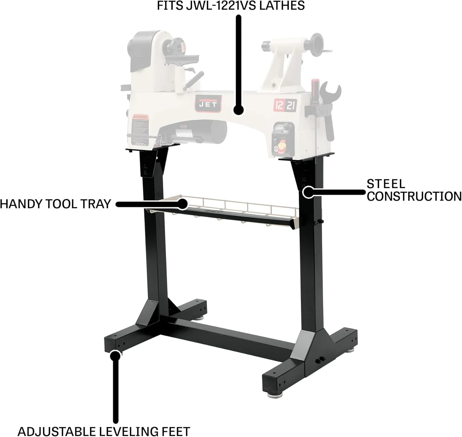 JET Stand, for JWL-1221VS Lathe (719202A) - Image 3