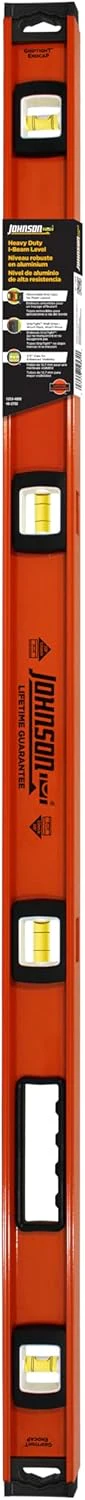 Johnson 1253-4800 Heavy Duty I-Beam Aluminum Level, 48", Orange - Image 3