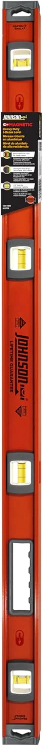 Johnson 1254-4800 Magnetic Heavy Duty I-Beam Aluminum Level, 48", Orange - Image 3