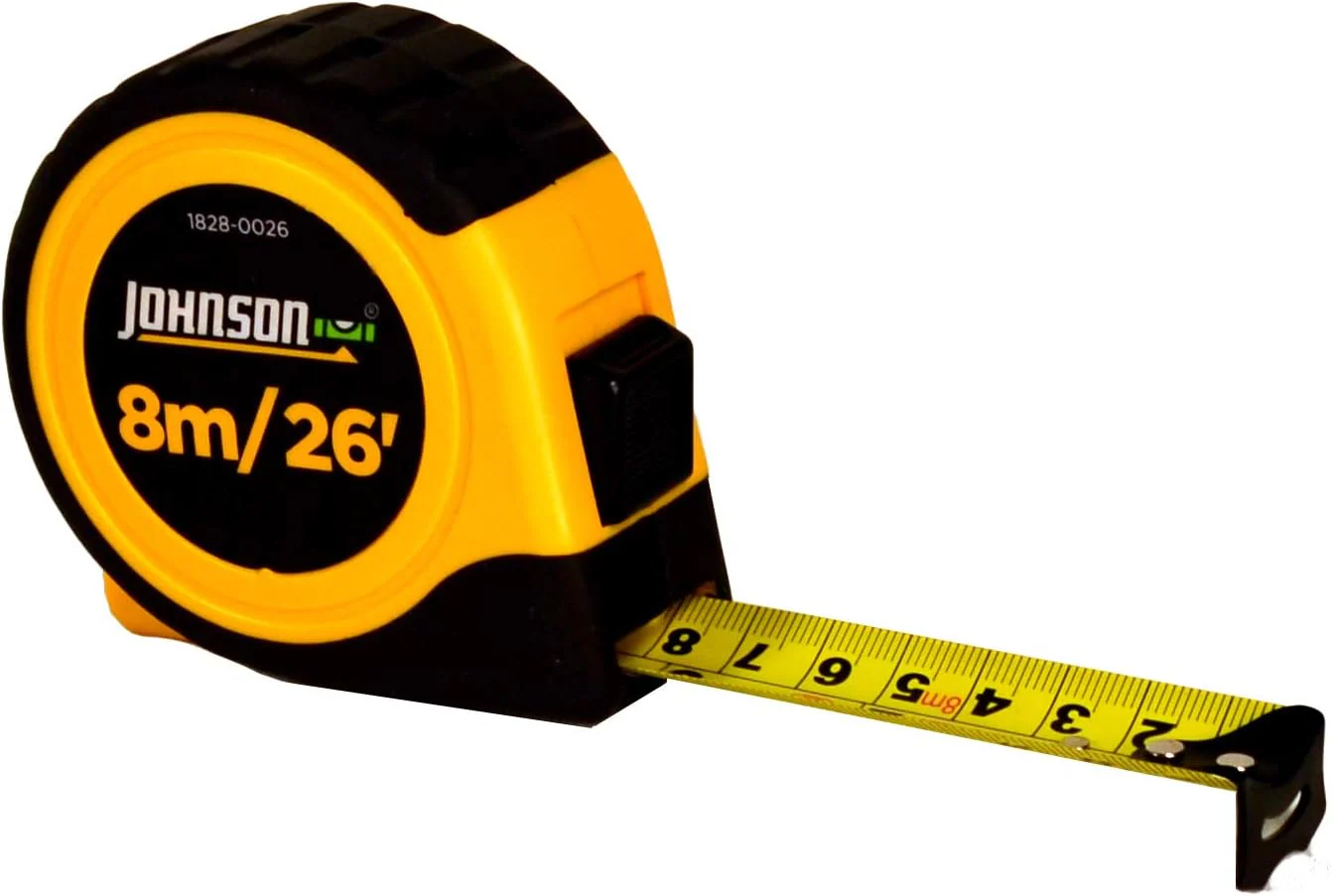 Johnson Level & Tool 1828-0026 Metric/Inch Power Tape, 8m/26', Black/Yellow - Image 3
