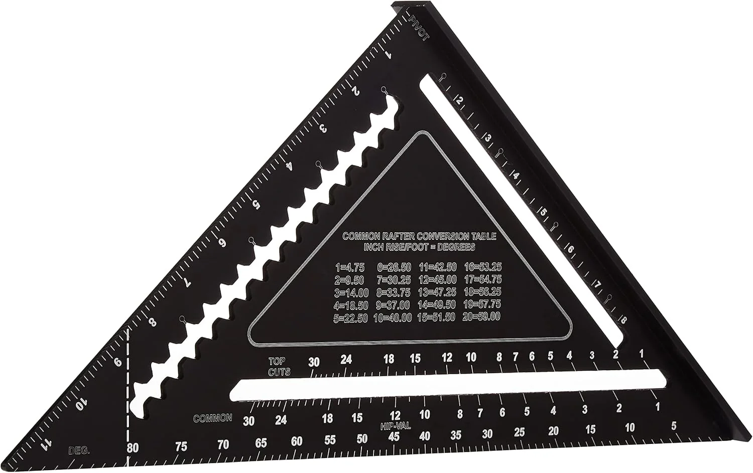 Johnson Level & Tool 1904-1200 Johnny Square Professional Easy-Read Aluminum Rafter Square, 12", Black - Image 4