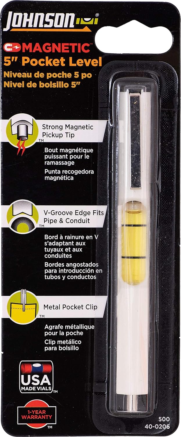 Johnson 500 Pocket Level with Magnetic Pickup, Silver (Pack of 1) - Image 2