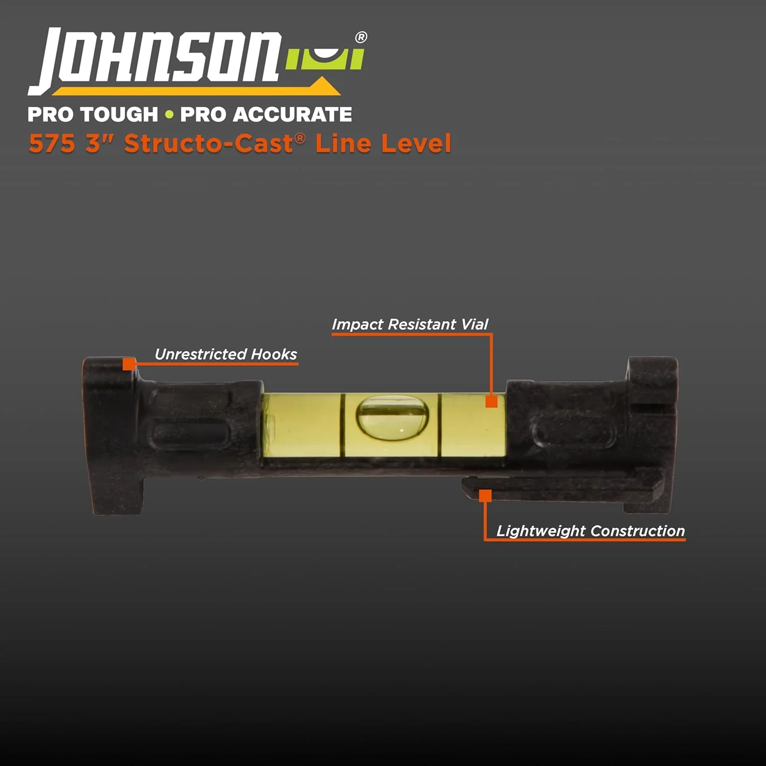 Johnson 575 Structo-Cast Line Level/Surface Level, 3" - Image 3