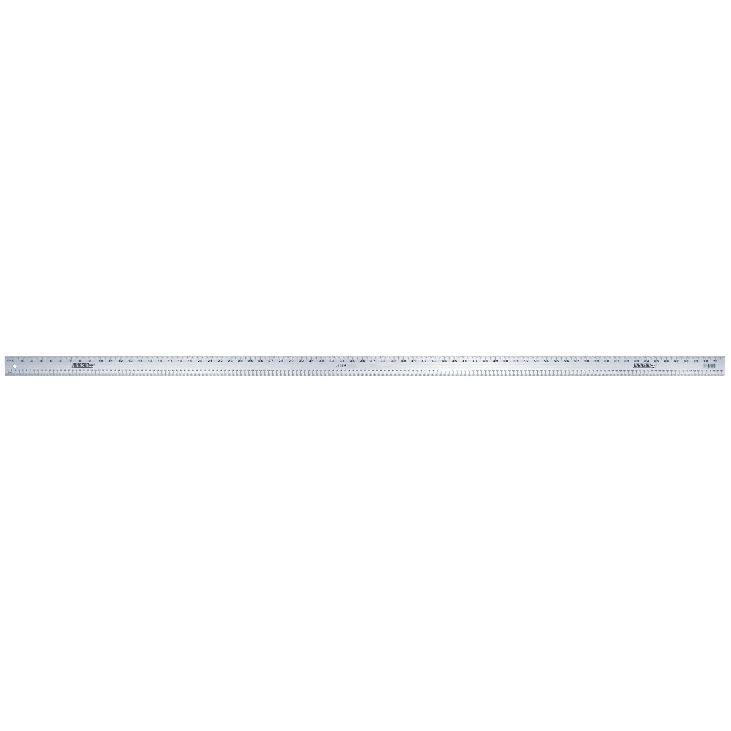 Johnson J72EM Inch/Metric Aluminum Straight Edge, 72", Silver