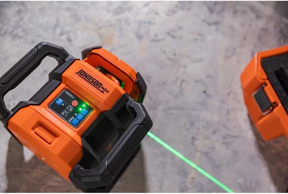 Johnson JRT300-GNHV-K Self-Leveling Dual Slope Rotary Laser Kit with GreenBrite Technology, 4,000FT Range, Lithium Ion Batteries, Magnetic Target, Laser Detector, Remote Control - Image 6