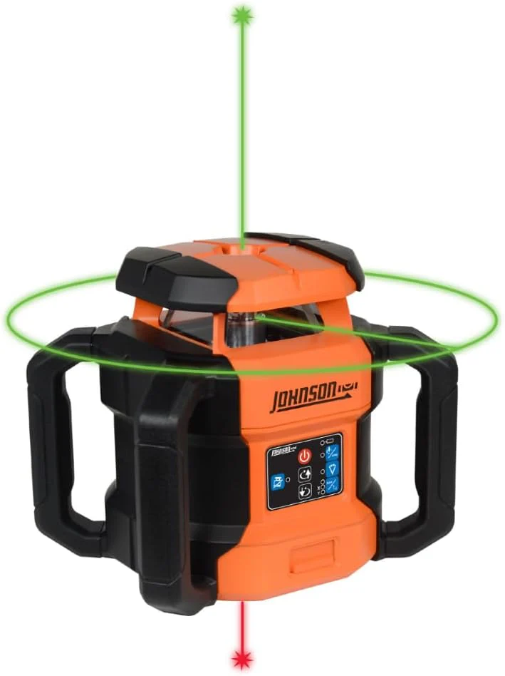 Johnson JRT300-GNHV-K Self-Leveling Dual Slope Rotary Laser Kit with GreenBrite Technology, 4,000FT Range, Lithium Ion Batteries, Magnetic Target, Laser Detector, Remote Control - Image 7