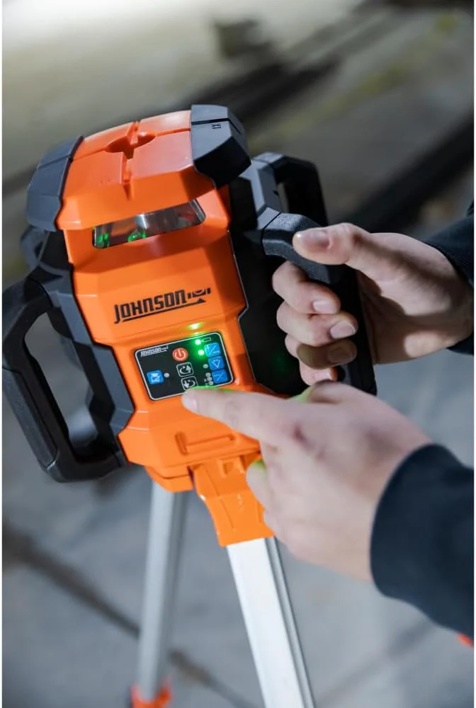 Johnson JRT300-GNHV-K Self-Leveling Dual Slope Rotary Laser Kit with GreenBrite Technology, 4,000FT Range, Lithium Ion Batteries, Magnetic Target, Laser Detector, Remote Control - Image 8