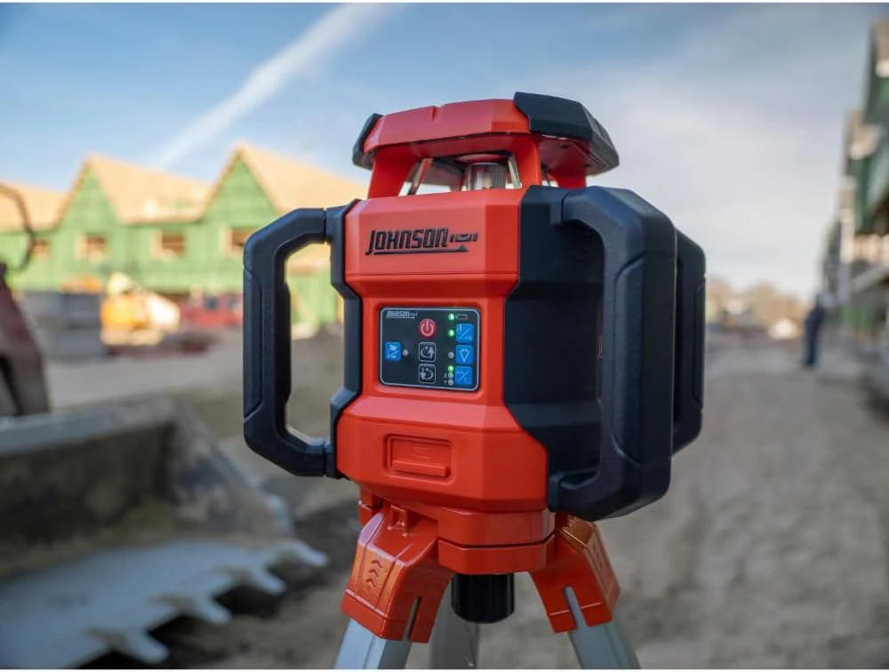 Johnson JRT300-RDHV-K Self-Leveling Red Dual Slope Rotary Laser Kit, 4,000FT Range, Hard-shell Carry Case, Lithium Ion Batteries, Magnetic Target, Laser Detector, Remote Control - Image 9