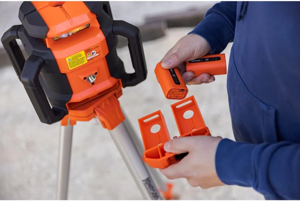 Johnson JRT300-RDHV-S Self-Leveling Red Dual Slope Rotary Laser System, 4,000FT Range, Lithium Ion Batteries, Magnetic Target, Laser Detector, Remote Control, Tripod and 13 FT Grade Rod - Image 5