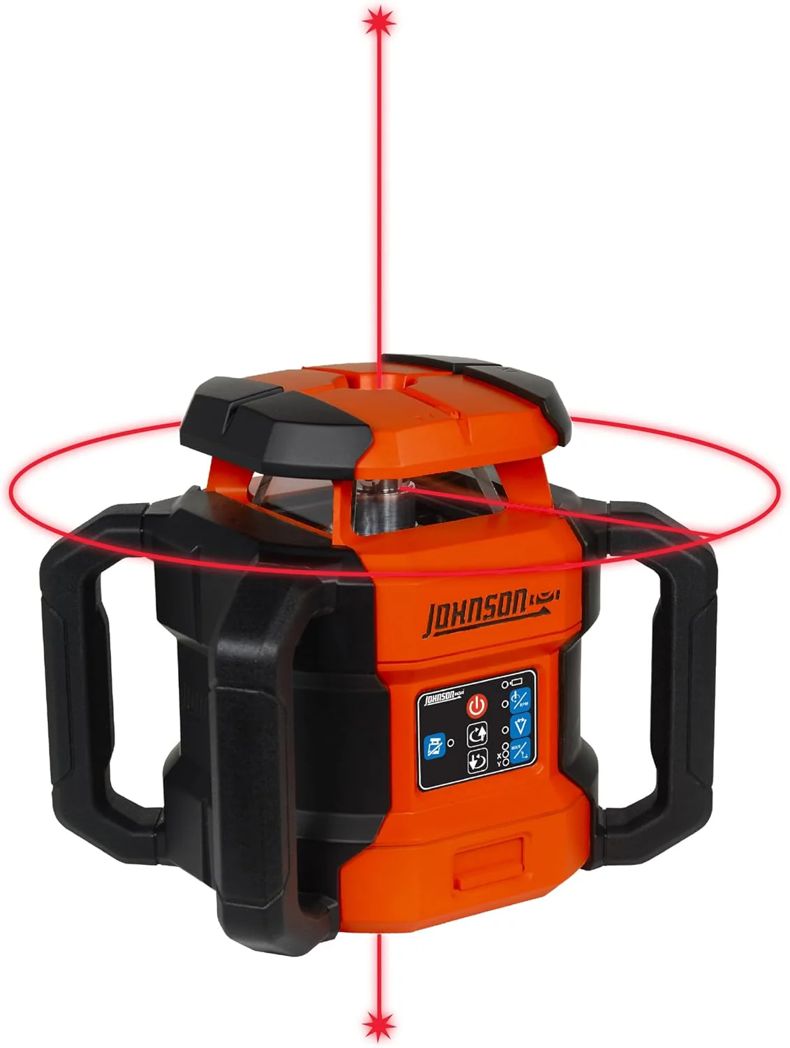 Johnson JRT300-RDHV-S Self-Leveling Red Dual Slope Rotary Laser System, 4,000FT Range, Lithium Ion Batteries, Magnetic Target, Laser Detector, Remote Control, Tripod and 13 FT Grade Rod - Image 7