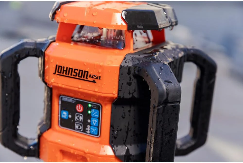 Johnson JRT300-RDHV-S Self-Leveling Red Dual Slope Rotary Laser System, 4,000FT Range, Lithium Ion Batteries, Magnetic Target, Laser Detector, Remote Control, Tripod and 13 FT Grade Rod - Image 9