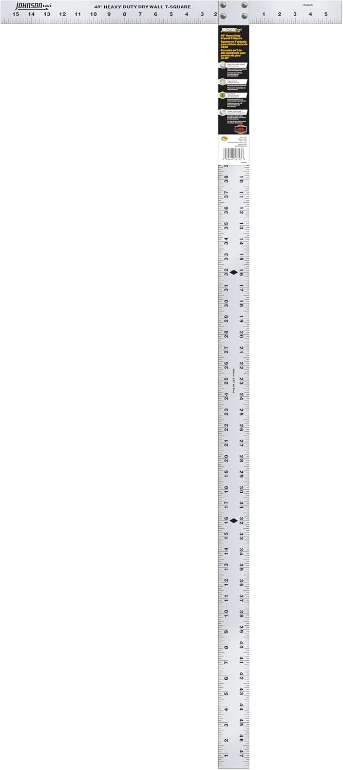 Johnson JTS48HD Heavy Duty Professional Aluminum Drywall T-Square, 48" - Image 3