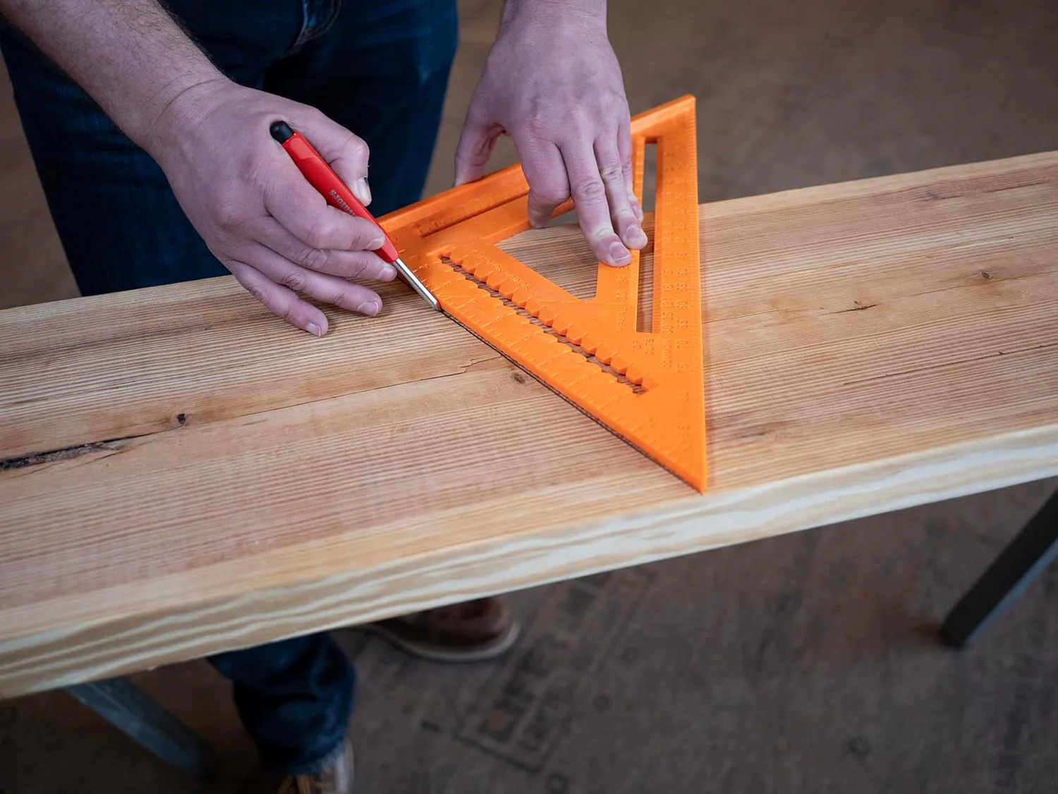 Johnson Level & Tool RAS-170B-ORA Structo-Cast Rafter Square, 12", Orange - Image 4