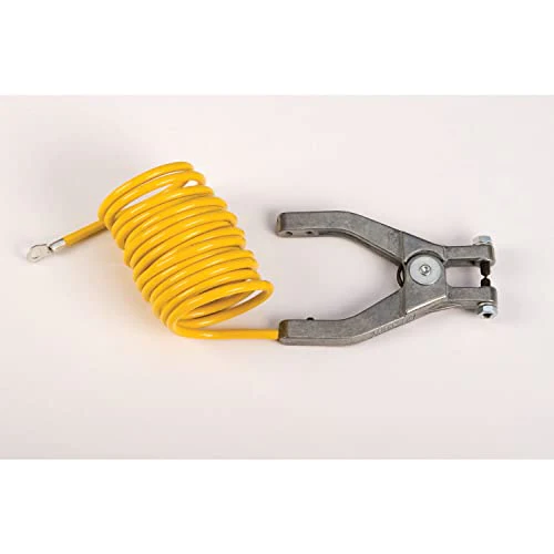 Justrite 08497 10' Long Insulated Grounding Wire with Hand Clamp and 1-4'' Terminal - Image 3