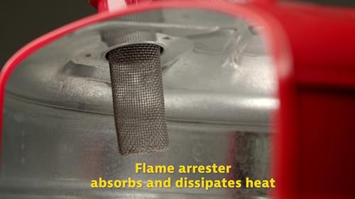Justrite 1 Quart Type I Red Safety Gas Can for Gasoline with Flame Arrester, Self-Closing Lid, and Trigger Handle, Made in the USA, Galvanized Steel Flammable Storage Can, 10101 - Image 3