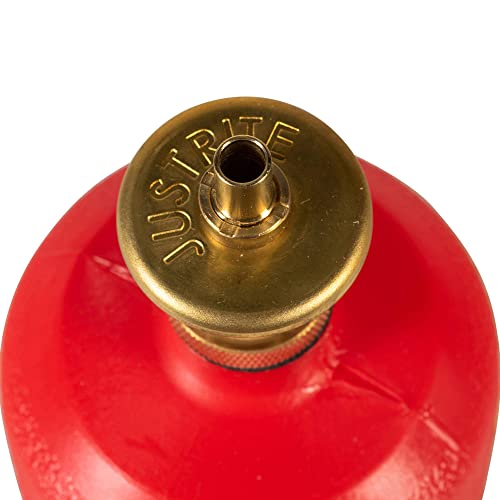 Justrite 14004 8 oz Capacity, 5 1/2" H, 3 1/8" O.D High-Density Polyethylene Red Dispenser Can - Image 2