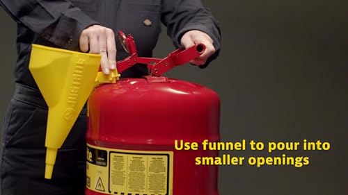 Justrite 2 Gallon Type I Blue Safety Can for Kerosene with Flame Arrester, Self-Closing Lid, and Funnel, Made in The USA, Galvanized Steel Flammable Storage Can, 7120310 - Image 4