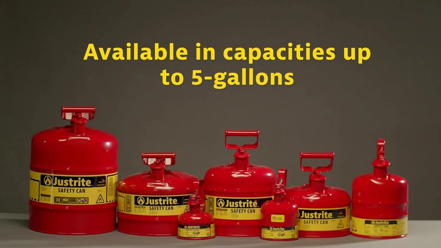 Justrite 2 Gallon Type I Red Safety Gas Can for Gasoline with Flame Arrester and Self-Closing Lid, Made in the USA, Galvanized Steel Flammable Storage Can, 7120100 - Image 4
