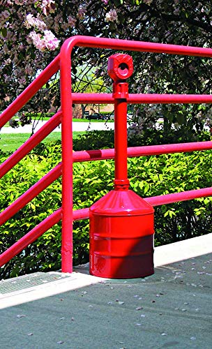 Justrite 26811R Steel Heavy Duty Butt Cans Cigarette Butt Receptacle, 5 Gallon Capacity, 11-1/2" Diameter x 38-1/2" Height, Red - Image 3
