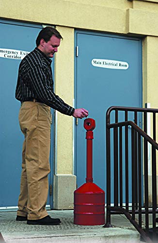 Justrite 26811R Steel Heavy Duty Butt Cans Cigarette Butt Receptacle, 5 Gallon Capacity, 11-1/2" Diameter x 38-1/2" Height, Red - Image 5
