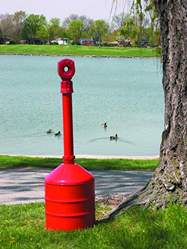 Justrite 26811R Steel Heavy Duty Butt Cans Cigarette Butt Receptacle, 5 Gallon Capacity, 11-1/2" Diameter x 38-1/2" Height, Red - Image 6